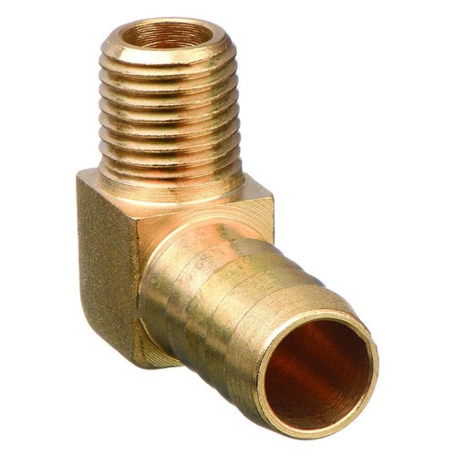 PARKER 129HB64 Brass Hose Barb with 90° Elbow Fitting Style, 1/4" 8