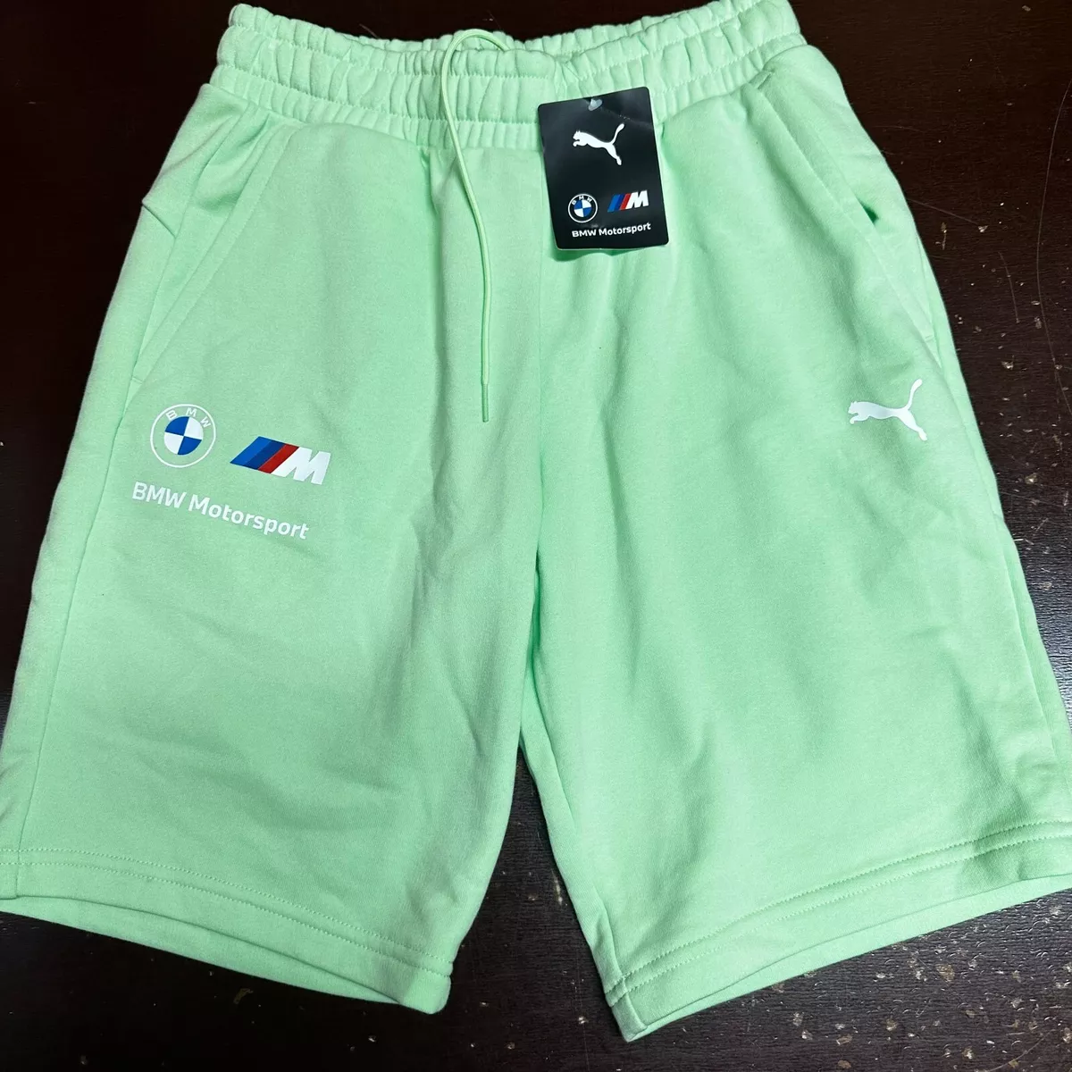 Puma Mens Paradise Green BMW Motorsport Essentials Sweat Shorts