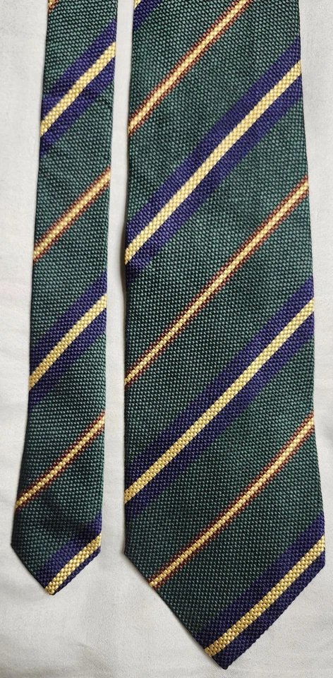 Lote de 2 Corbatas Bally 100% Seda Diseño Multicolor Rayas Hechas en Italia Foto 2 de 4