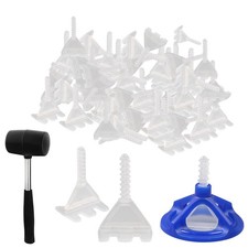 1/16'' Tile Leveling System with Rubber Mallet, 300 Pcs Tile Leveler Spacers ...
