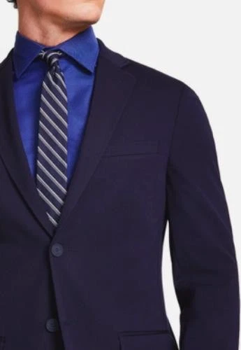Chaqueta Traje Calvin Klein Modesto Tejida Ajustada Azul Marino Elástica 40 R $360 MODE17RY0010 Foto 3 de 4