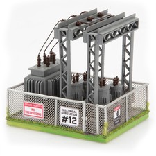 HO Scale Electrical Substation Train Small Town Power Station Detailed Design