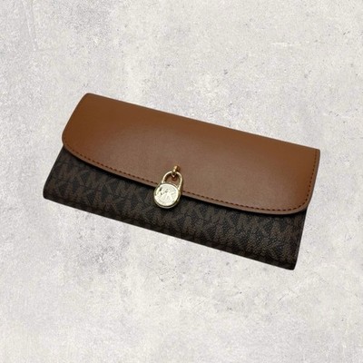 Michael Kors MK Geldbörse Portemonnaie Portmonee Jet Set Hamilton Braun Gold NEU