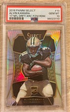 2016 Select Alvin Kamara XRC Prizm Redemption Saints Rookie Card PSA 10 RC. rookie card picture