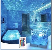 Rechargeable Shower Light No Wiring, 16 Color Changeable Ocean Wave Projector...