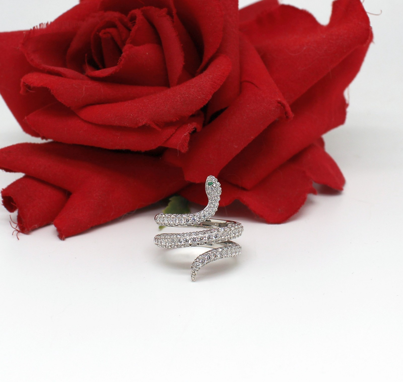 Sterling Silver JTV NWOT  CZ PAJ  Snake  Ring Size 9 7.06g  CAT RESCUE