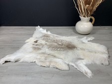 White Reindeer Rug Hide / Scandinavian Reindeer Skin / Genuine Reindeer Pelt