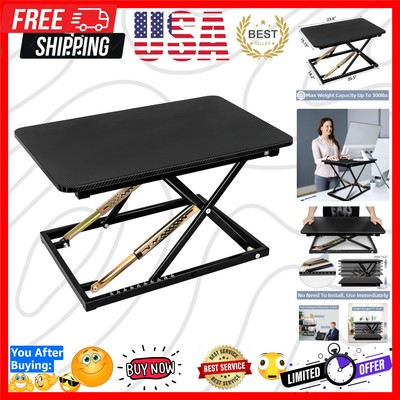 Ergonomic Black Pattern Desk Riser - Adjustable Standing Desk 23.6'' x 15.7''
