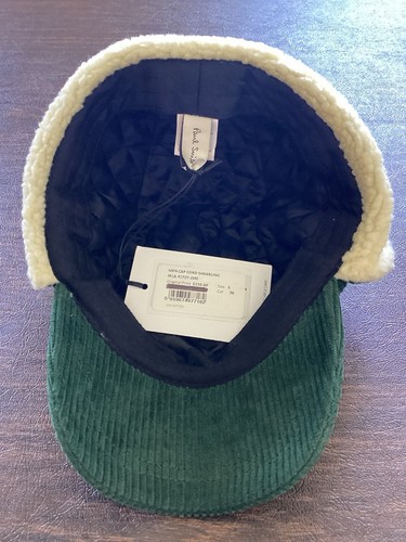 Nuevo PAUL SMITH Hombre Gorra Trampero Verde Pana Piel de Oveja Talla PEQUEÑO NUEVO CON ETIQUETAS $150usd - Imagen 10 de 12