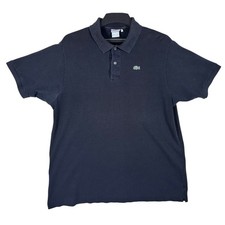 Lacoste Mens Black Pique Short Sleeve Polo Shirt Size 8L XXL Embroidered Logo