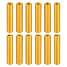 M3 Aluminum Spacer,12pcs Metal Spacer 3mm ID x 5mm OD x 25mm L Threaded,Golden