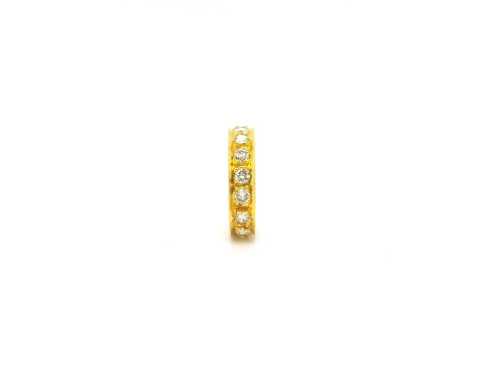 Anel de ouro amarelo 10 mm diamante barra espaçadora divisor colar enchimento empilhamento - Imagem 4 de 4