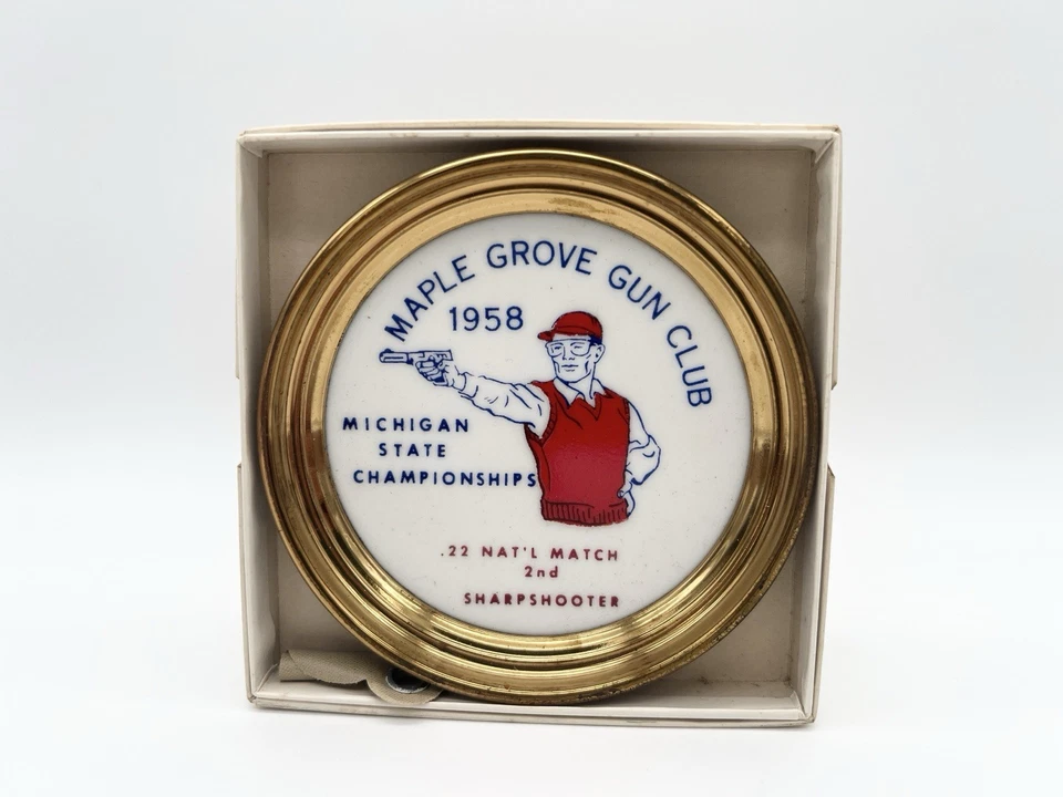 Vintage 1958 Maple Grove Gun Club Michigan State Championships Medal - Image 3 of 4