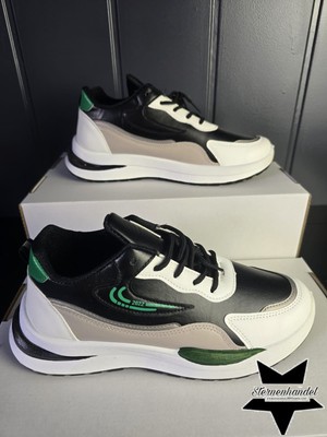 Sneaker schwarz-weiß-grün low top gratis Versand