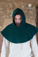 Burgschneider - Wool Cowl Cucullus Green medieval  fantasy costume