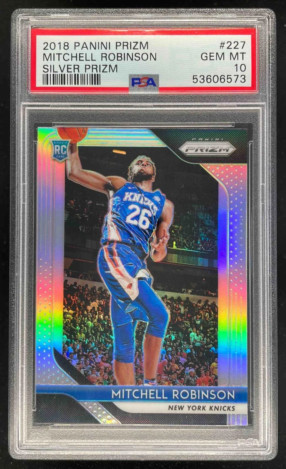 2018-19 Panini Prizm Prizms Silver #227 Mitchell Robinson RC PSA 10