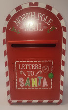Classic Metal 'Letters To Santa - North Pole' Red  White Mailbox 13  H x 8  W