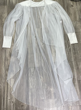 Vintage Henson Kickernick Nylon Sheer Robe Beaded Shoulders Long Sleeve Size S