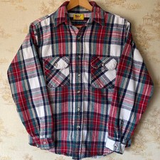 Vintage 80s Work n Sport Flannel | Union Made in USA | Red Plaid | M