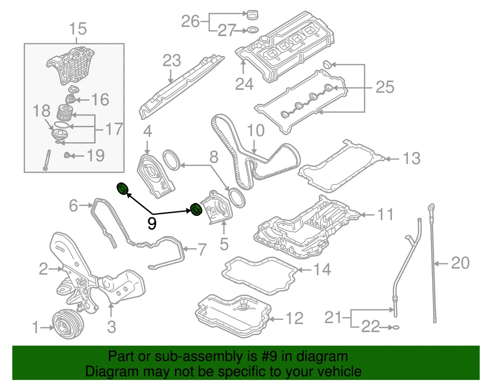 Sello original Audi 068-103-085-E Foto 2 de 3