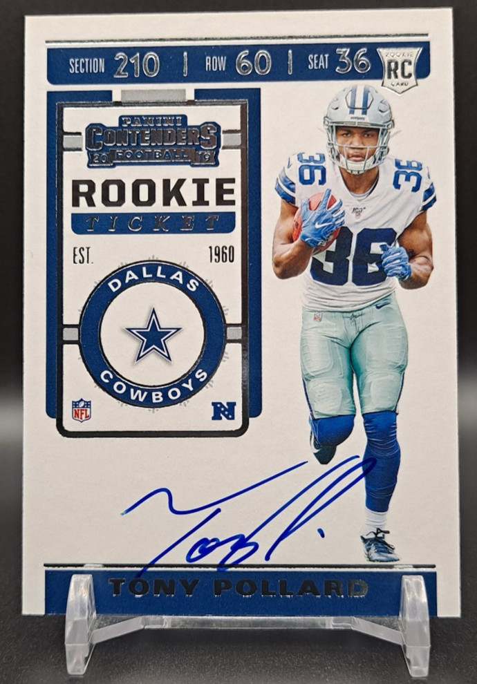 2019 Panini Contenders - Rookie Ticket RPS Tony Pollard #135 (AU, RC)