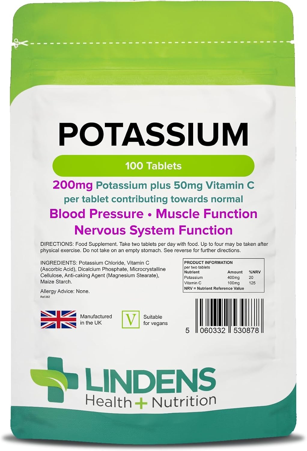 Lindens Potassium 200Mg Tablets 100 Tablets - Image 5