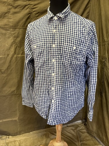 J.Crew, J Crew Mens Button Down Shirt Size XL Plaid Blue Vintage Oxford Tailored Cotton