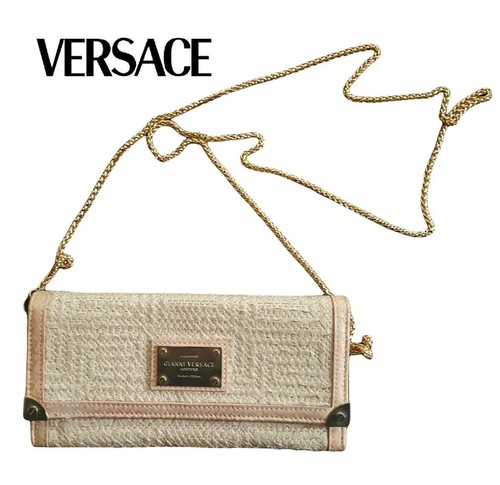 VERSACE ~ wallet on chain real snakeskin Crossbody/wristlet bag ~ AUTHENTIC