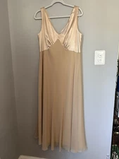 Partra Evening Gown Women's Size 14 Beige/Brown Sleeveless Vintage