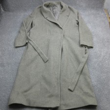 Cos Coat Womens 10 UK Grey Jacket Belt Wool Blend Long Overcoat Lined Heavy