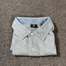 Footjoy Polo Shirt Mens XL Blue Geometric Speckled Short Sleeve Golf Performance