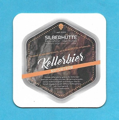 1 BEER MAT OF THE BREWERY SILBERHÜTTE GEYER SA GERMANY