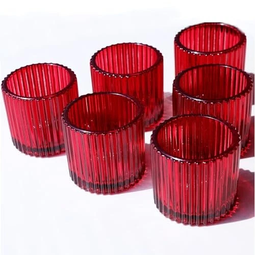  Candelabros Votivos para Navidad Decoración San Valentín, Vintage 6 Rojo Foto 4 de 4