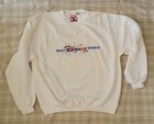 90's Vintage Walt Disney World Embroidered Crew Pullover White Sweatshirt Med