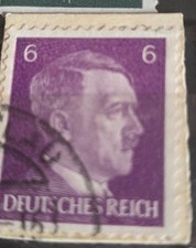 Briefmarke Deutsches Reich, Adolf Hitler, 6 Pfennig, Gestempelt