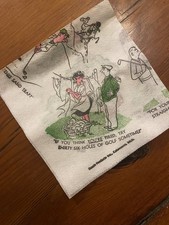 100 VTG 60's Deadstock NOS GOLF Cartoon Bar Cocktail Party Napkins, Funny Comics