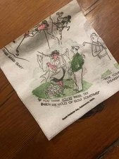 100 VTG 60's Deadstock NOS GOLF Cartoon Bar Cocktail Party Napkins, Funny Comics