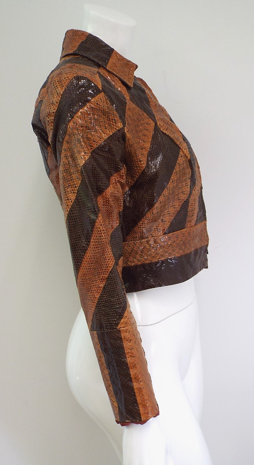 Vintage 1960s Ossie Clark Python Jacket SMALL Sna… - image 12