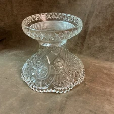 Vintage 1920s imperial glass broken arches pattern punch bowl Base ONLY In Clear