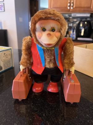 Acro Chimp Porter Vintage 1960 Yanoman Toys Not Tested Monkey Toy Japan With Box