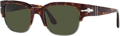 Persol Tom Browline Square Sunglasses 55-20-145 Havana / Green Lenses *NEW*