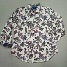 Robert Graham Shirt Mens XL Multicolor Floral Long Sleeve Flip Cuff Button Front