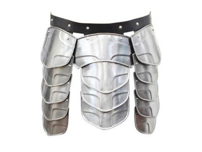 Medieval Warrior Battle Armor Plated Steel Waist Fauld with Belt