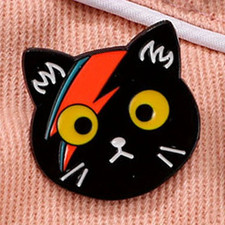 Cute Funny Black Cat Pins Brooch Cartoon Scar Cats Decorative Bookbag Needle