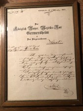 24 października 1863 Król. Bayr. Bezirksamt Germersheim an Burmistrzamt Hördt