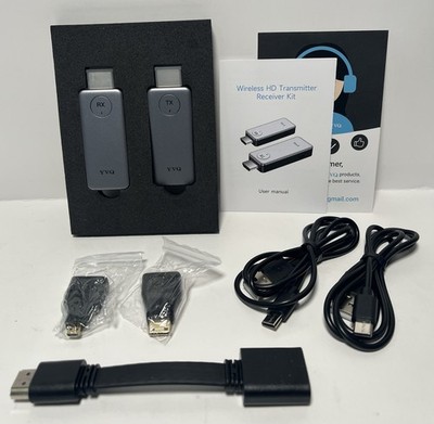 YVQ 2025 Upgraded Wireless HDMI Transmitter and Receiver 4K Decode 1080P Output 
