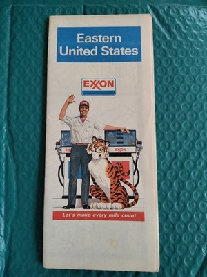 1973 Exxon Roadmap Eastern United States Map Vintage Ephemera