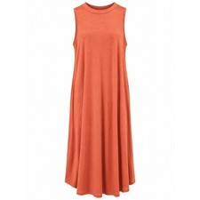 Azules Womens Coral Sleeveless Flowy Maxi Dress Made in USA XL