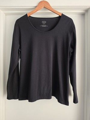 Talbots Women's Black Long Sleeve Scoop Neck Shirt Size X Stretch GUC
