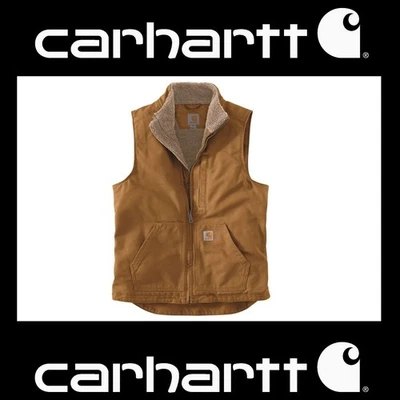 Carhartt Weste OV4277 WASHED DUCK SHERPA-LINED braun 104277 gefüttert LOOSE FIT - Bild 1 von 2